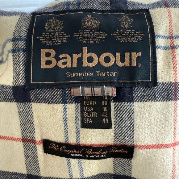 Barbour Summer Tartan Wax Jacket – Size 10 - Picture 8 of 8